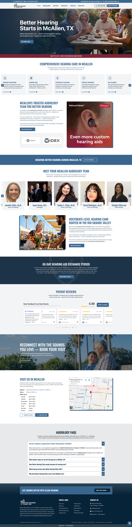 Better Hearing Clinic website
